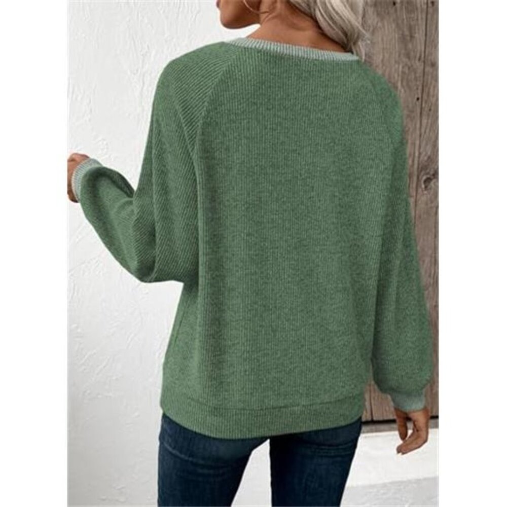 Womens Spring Fashion 2026 Womens Long Sleeve Shirts Patchwork Button - Picture 6 of 6